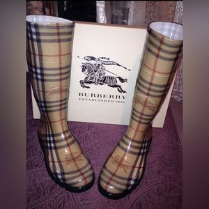 Burberry Haymarket Rain Boots